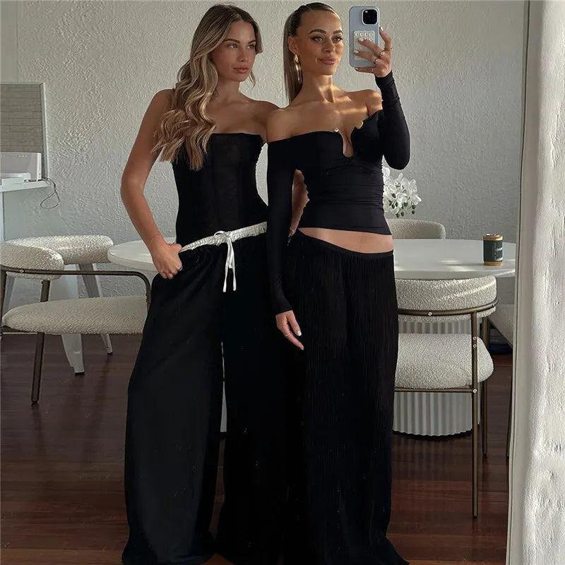 Fitted off-shoulder shirt with buckle decoration - Stace