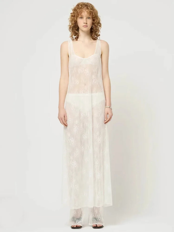 Transparent Lace Maxi Beach Dress - Sasha