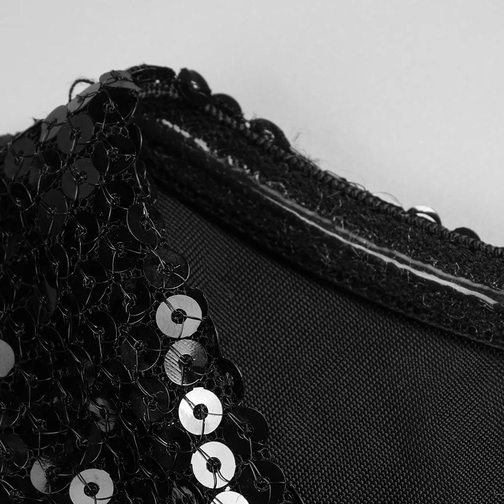 Sequin Maxi Dress with Cross Design and Open Back - Blake