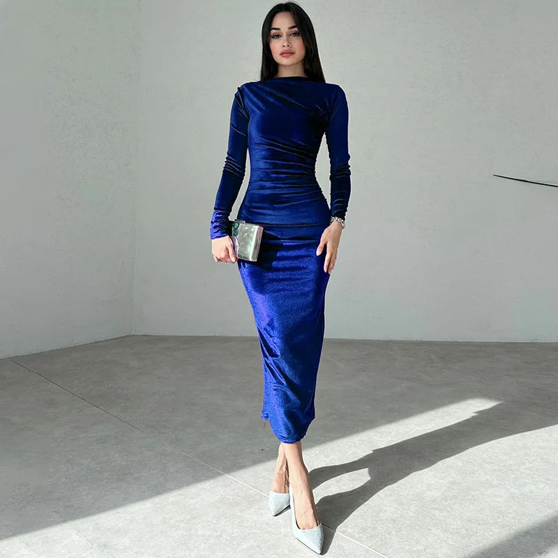 Velvet midi dress - Lorenza