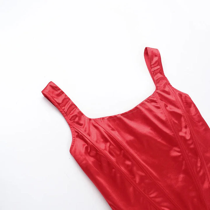 Balloon Cut Satin Mini Dress - Shandy