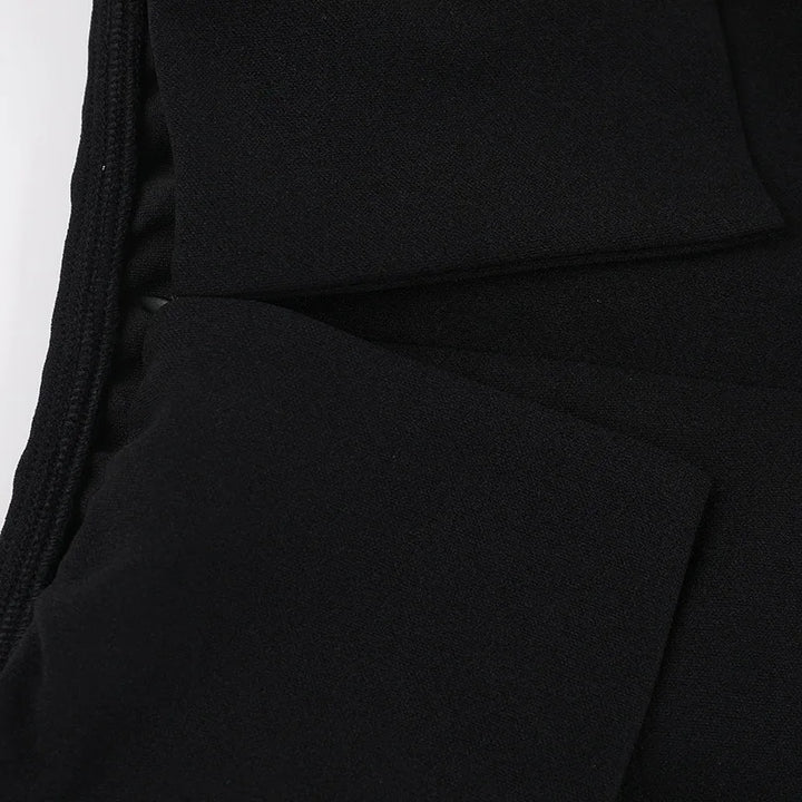 A-line off-shoulder mini dress with faux pocket design - Macy