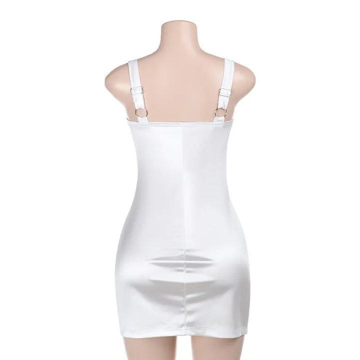 Mini Satin Dress with Slit Detail - Ant