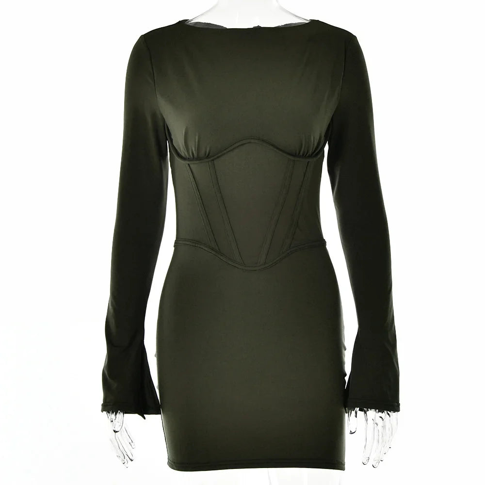 Fitted mini dress with corset design - MAZE