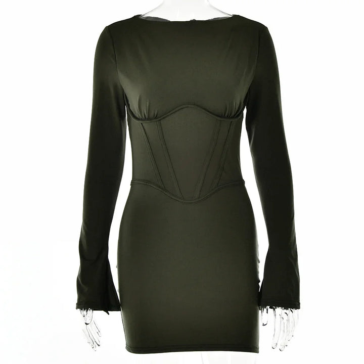 Fitted mini dress with corset design - MAZE