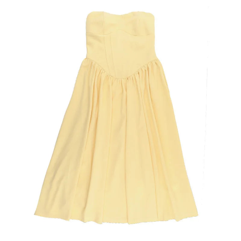 Midi strapless A-line dress - Sol