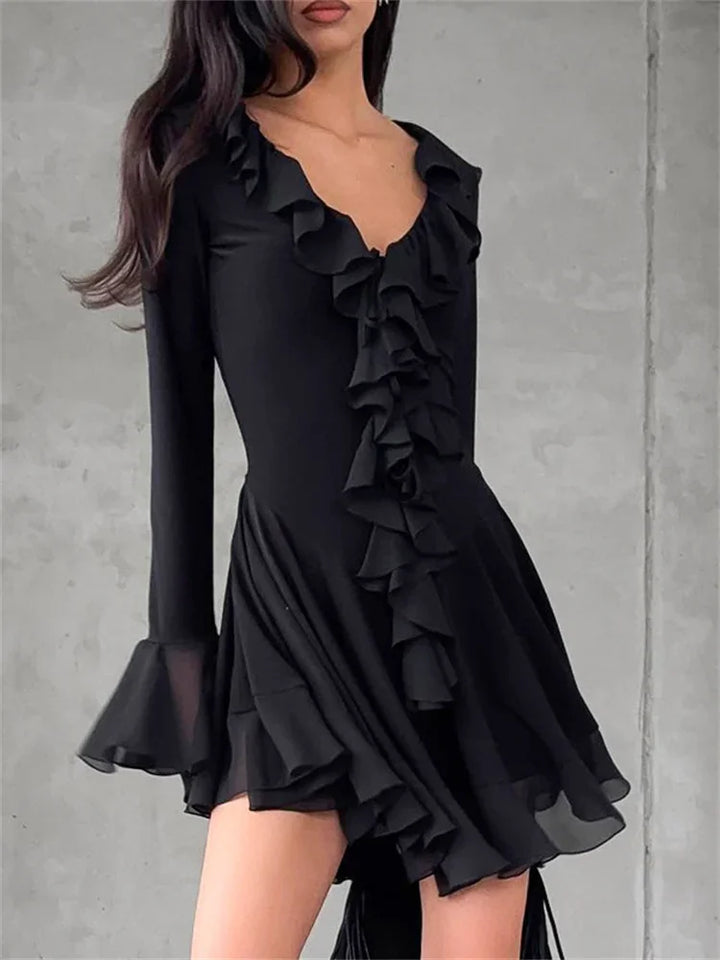 Mini dress with ruffle detail - ALINA