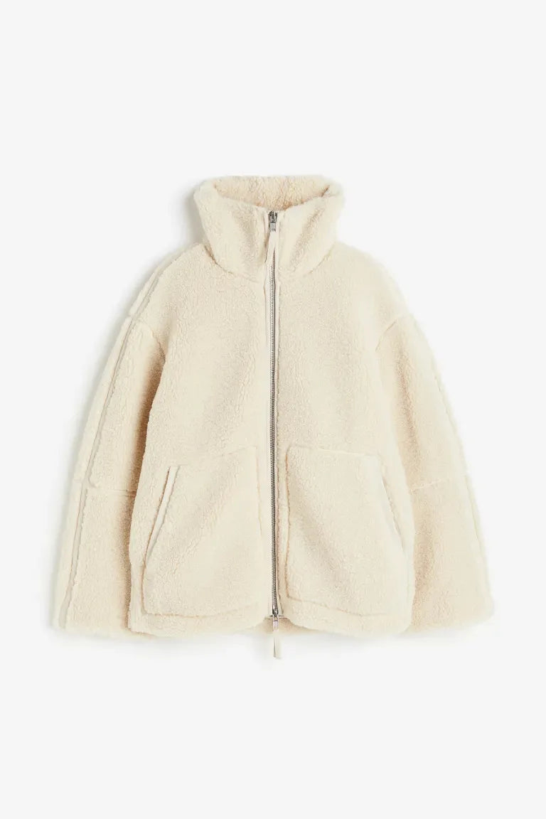Furry Wool Jacket - Snow