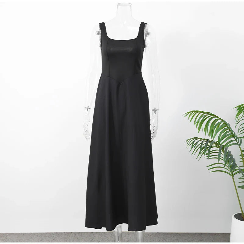 A-Line Satin Midi Dress - Violette