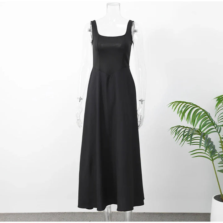A-Line Satin Midi Dress - Violette