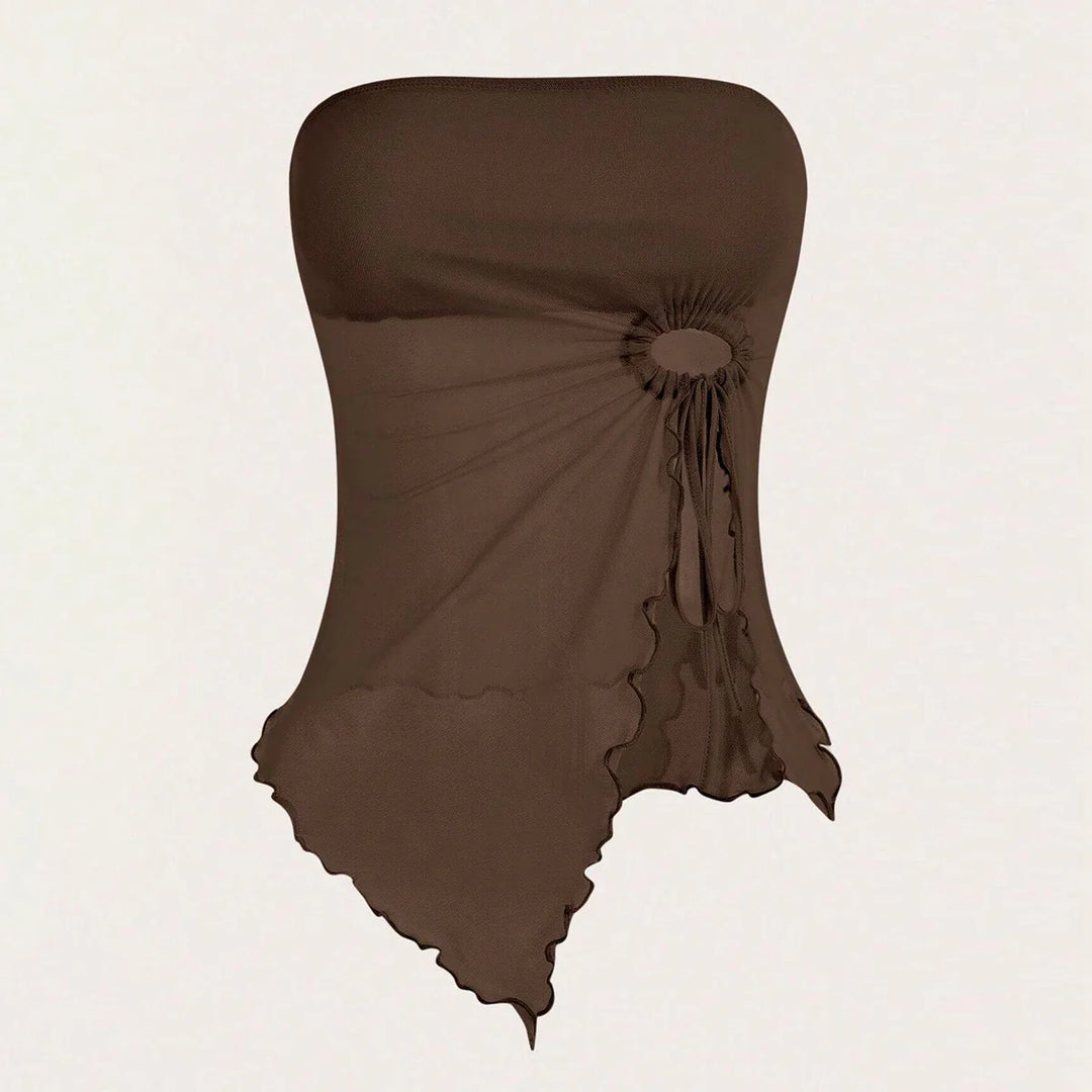Strapless Mesh Top with Hoop Detail - Tate