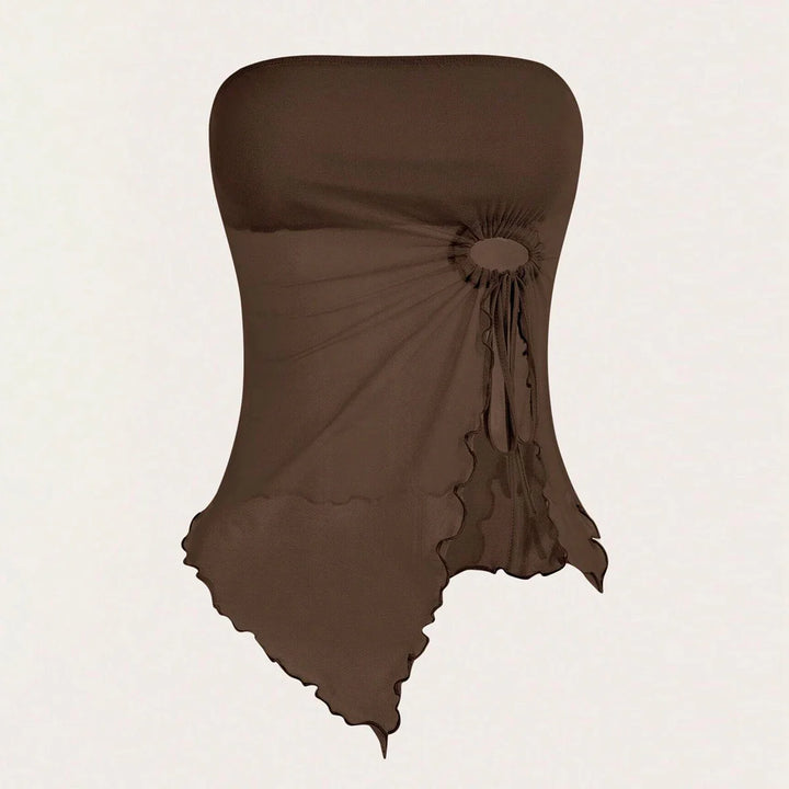 Strapless Mesh Top with Hoop Detail - Tate