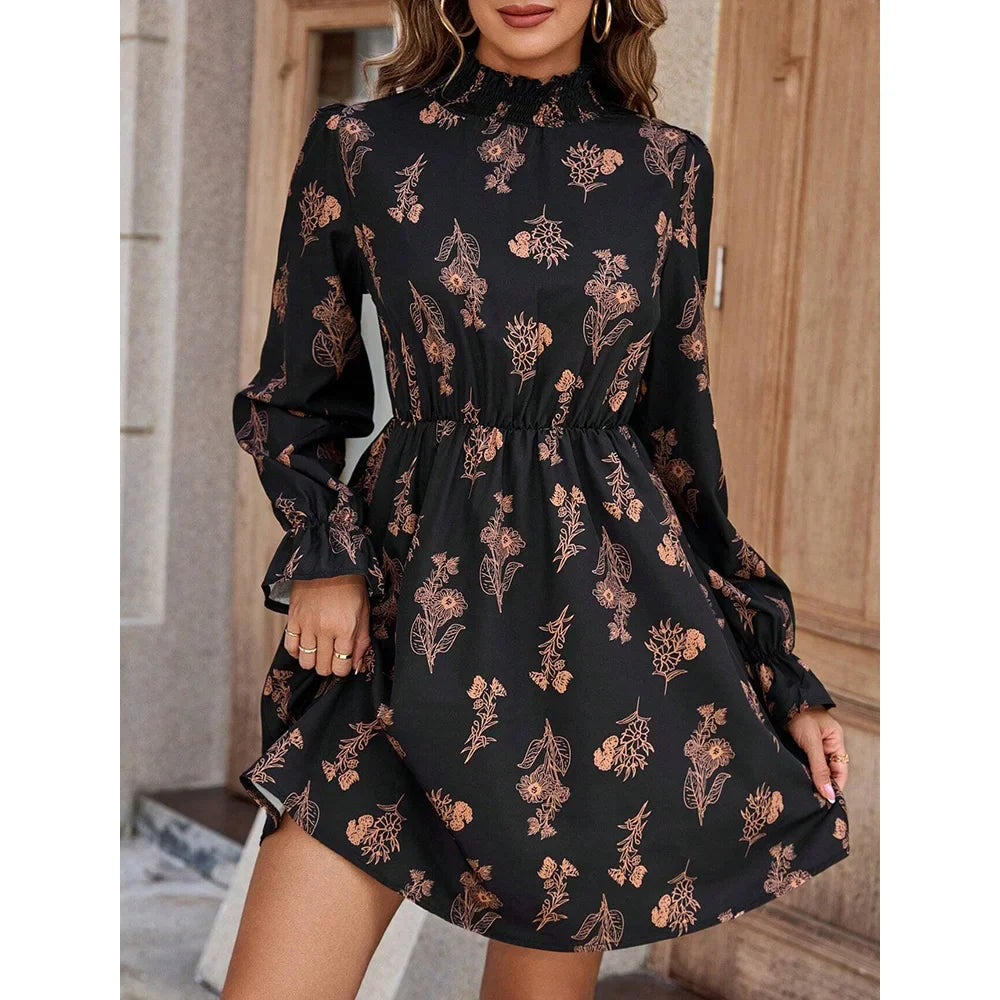 Golf Mini Dress with Floral Print Detail - Kimora