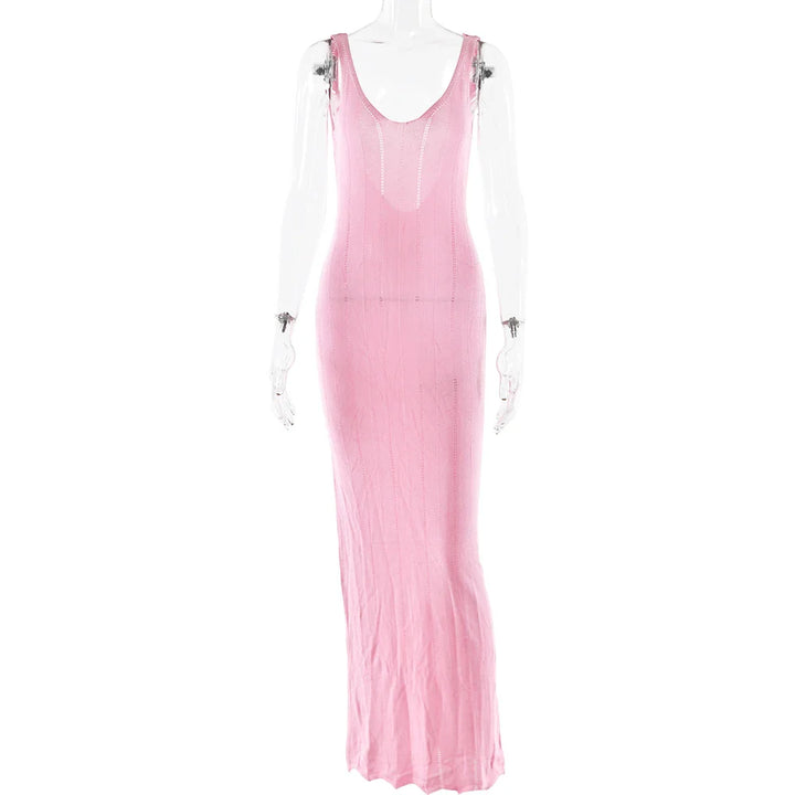Knitted Maxi Dress with Open Back - Maliyah