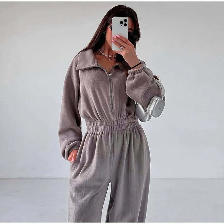 Winter Jumpsuit with Front Zipper - Frances