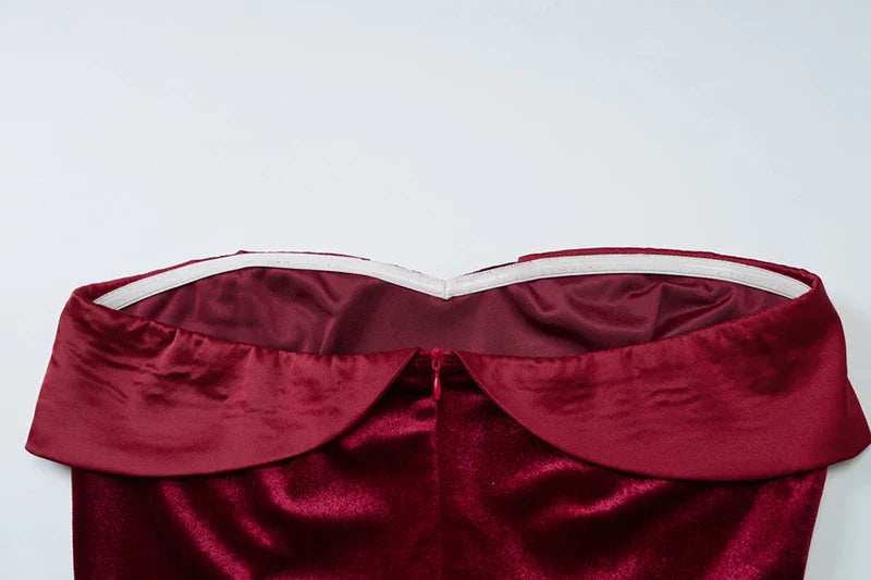 Velvet Strapless Mini Dress - Dorin