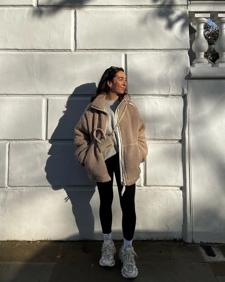 Furry Wool Jacket - Snow