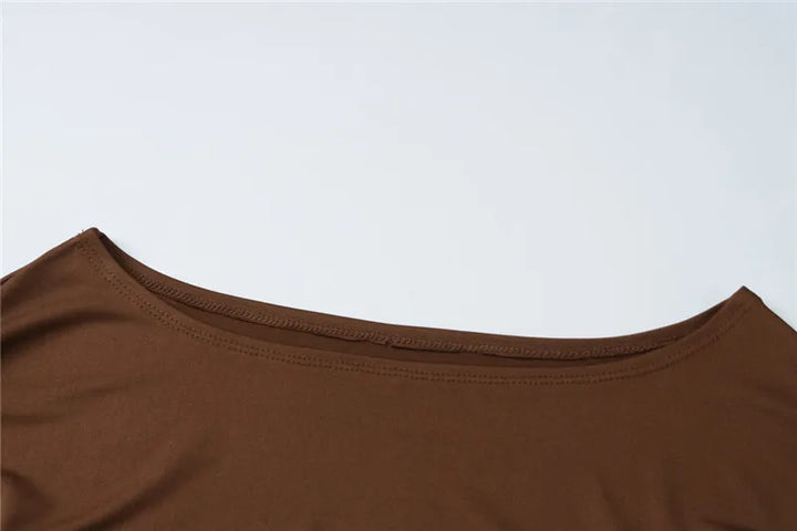 Two-piece set with three-quarter leggings with tie design and bell sleeve top - Candy