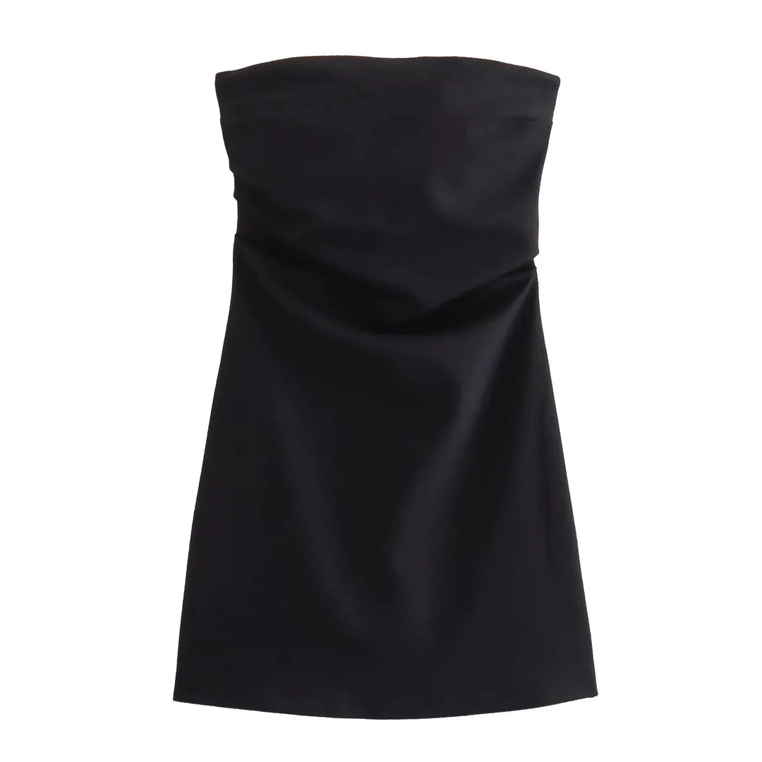 Strapless Mini Dress with Ruched Design - Bonnie