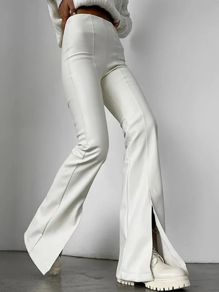 High-Waisted Leather Pants Pedal Pusher - Trixie