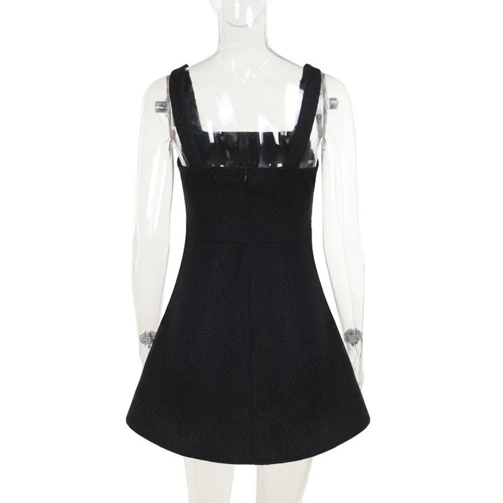 Woven mini dress in A-line cut with pocket decoration - Mili
