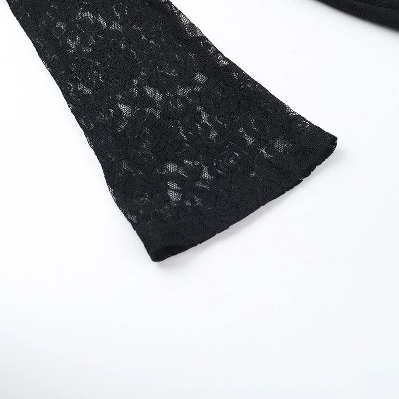 Lace Mini Dress with Tie Details - Lorial