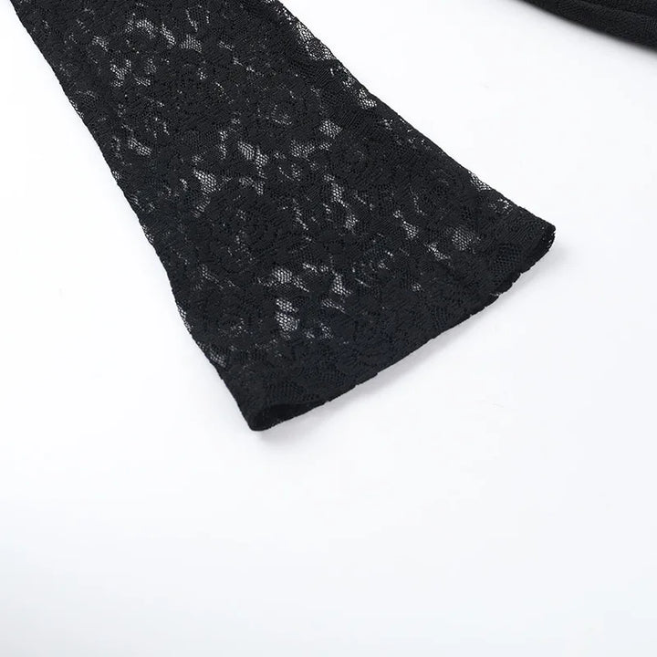 Lace Mini Dress with Tie Details - Lorial