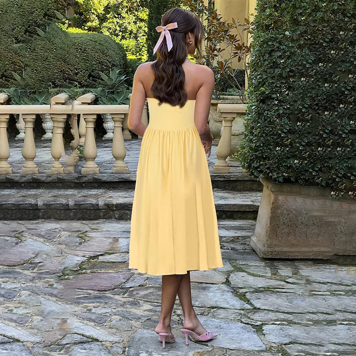 Midi strapless A-line dress - Sol