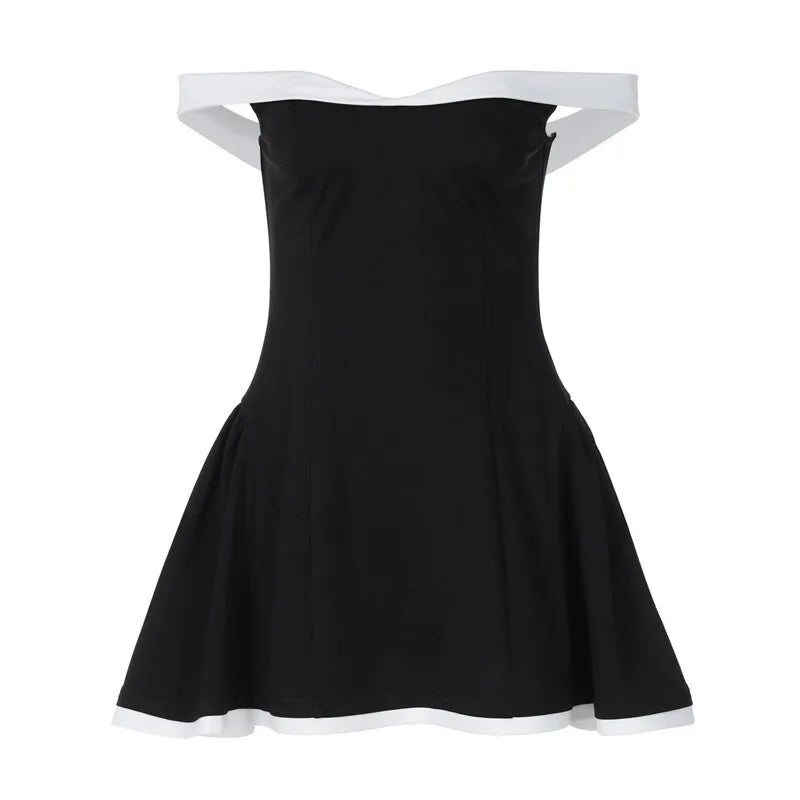 Mini A-line dress with off-shoulder - Margo
