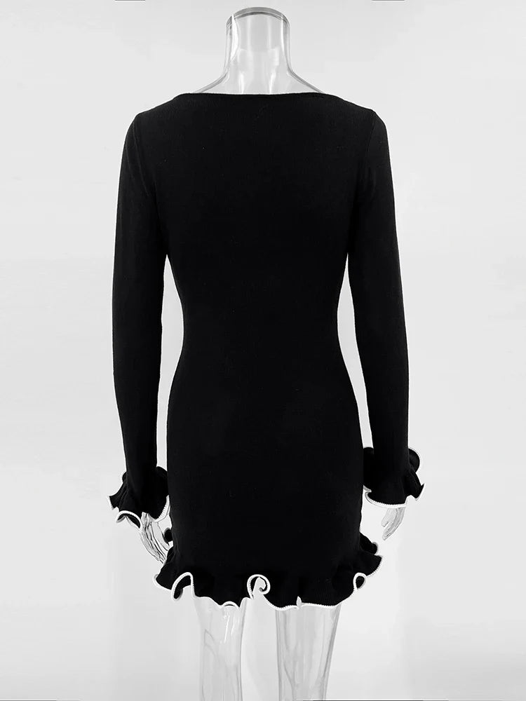 Mini/maxi/strapless knitted dress decorated with waves - RONNIE