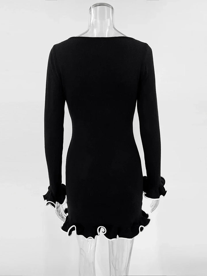 Mini/maxi/strapless knitted dress decorated with waves - RONNIE