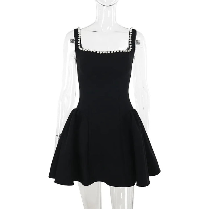 A-Line Mini Dress with Pearl Detail - Paris