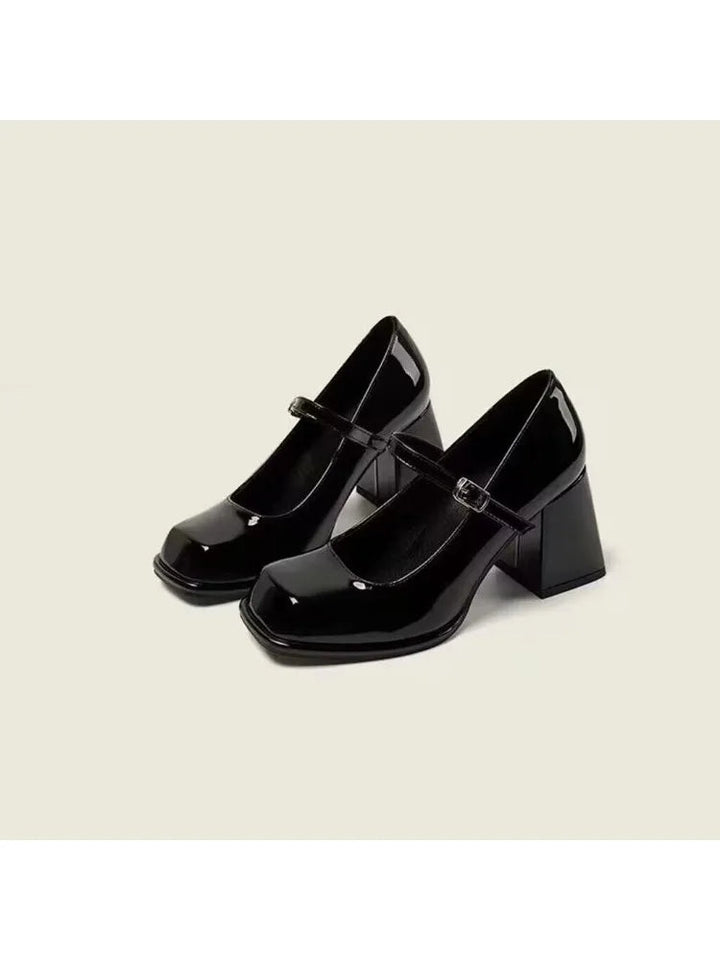 Shiny Faux Leather Platform Loafers - Lauren