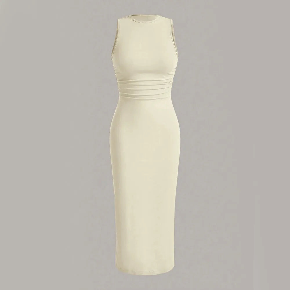 Fitted midi dress with shaping fabric - Novah
