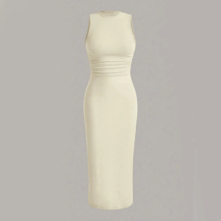 Fitted midi dress with shaping fabric - Novah