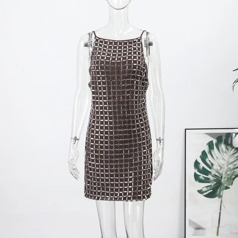 Strapless top / mini skirt / maxi dress / maxi dress with sparkling sequins design