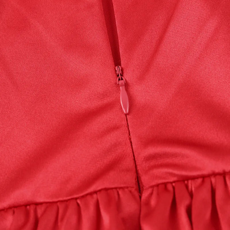 Balloon Cut Satin Mini Dress - Shandy