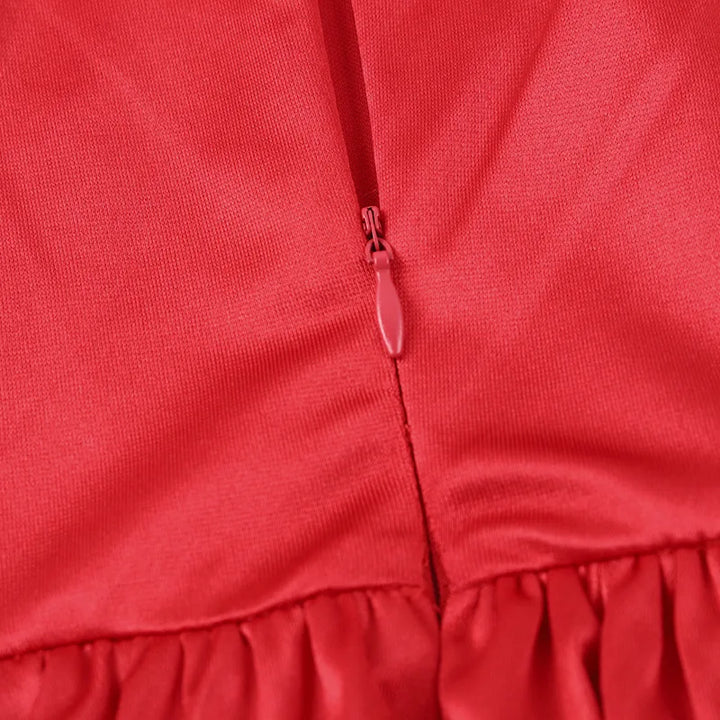 Balloon Cut Satin Mini Dress - Shandy