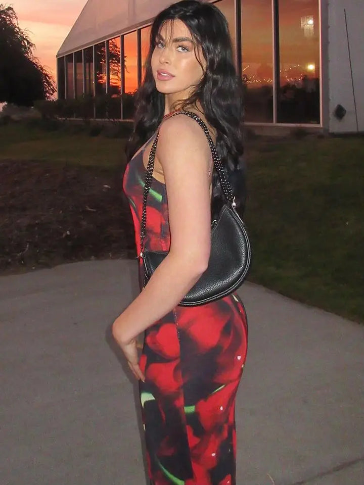 Fitted Floral Maxi Dress - Irene