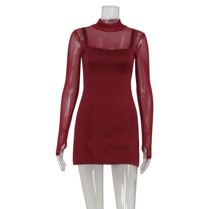 Tailored Golf Mini Dress with Mesh Design - Yilin
