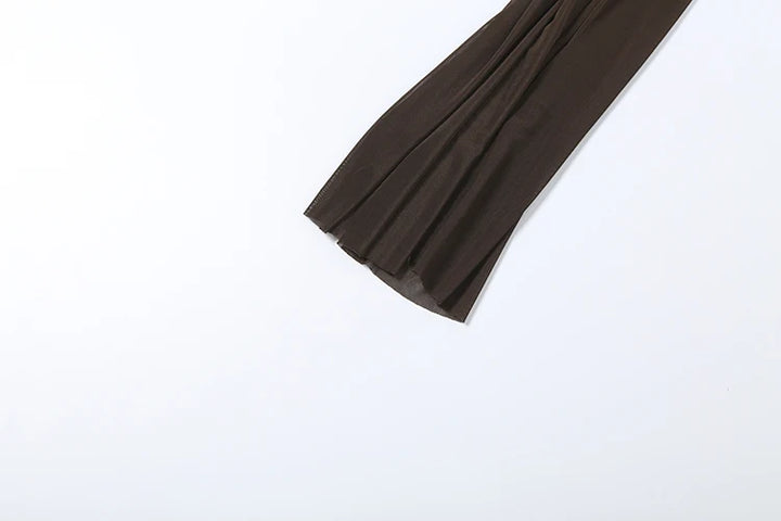 Maxi Dress with Collar, Open Back, Pleats, and Slit - Bianca