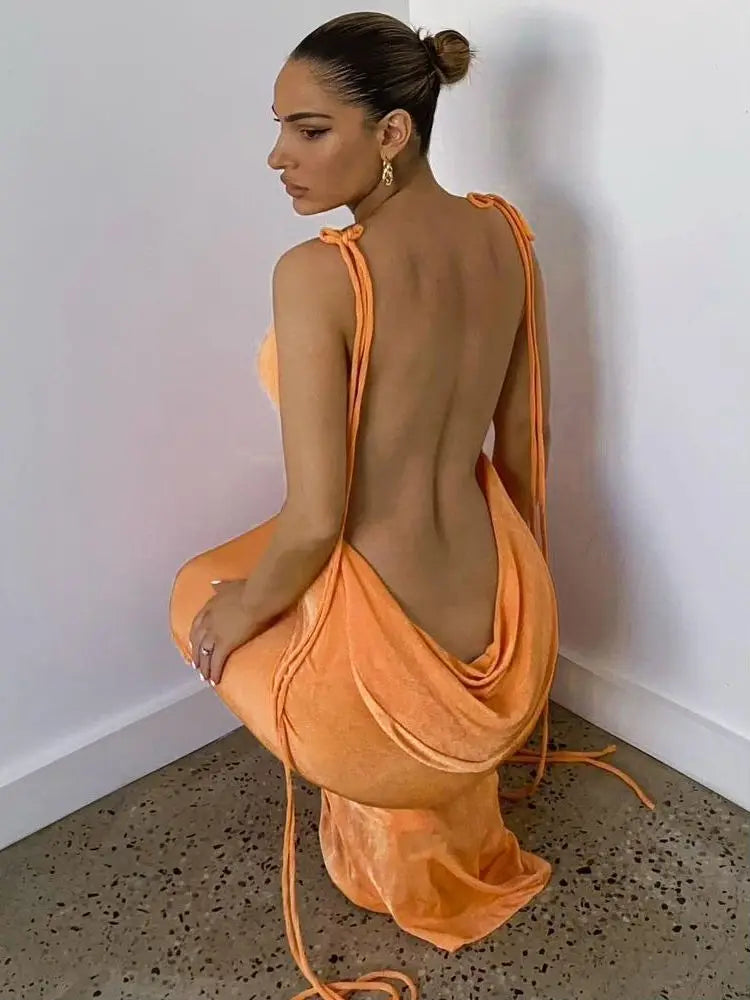 Maxi Dress with Open Back - Ayra