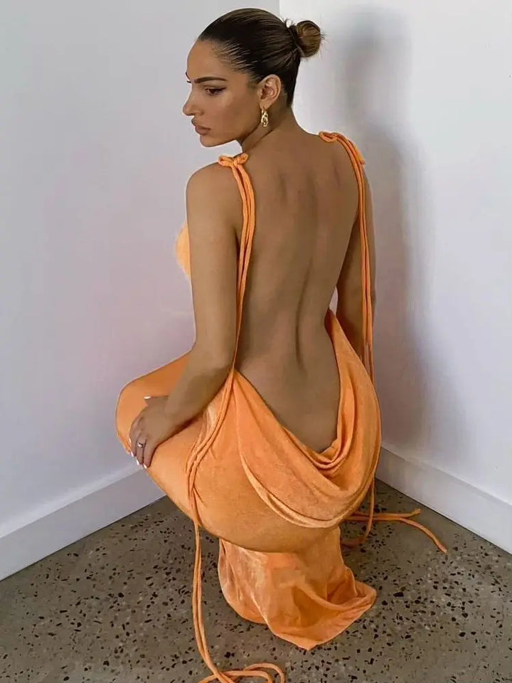 Maxi Dress with Open Back - Ayra