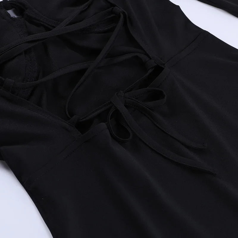 Off-Shoulder Mini Dress with Chest Tie Detail - Romy