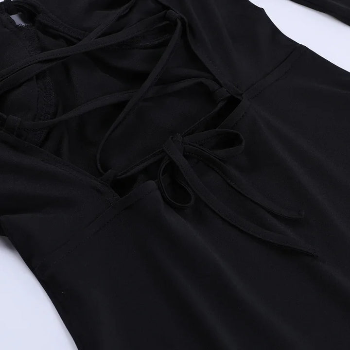 Off-Shoulder Mini Dress with Chest Tie Detail - Romy