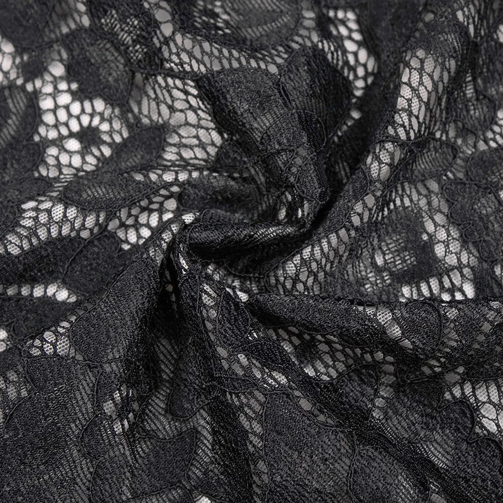 Maxi Dress with Ruching, Collar Cut, Opaque Lace Design, and Open Back - Elliana
