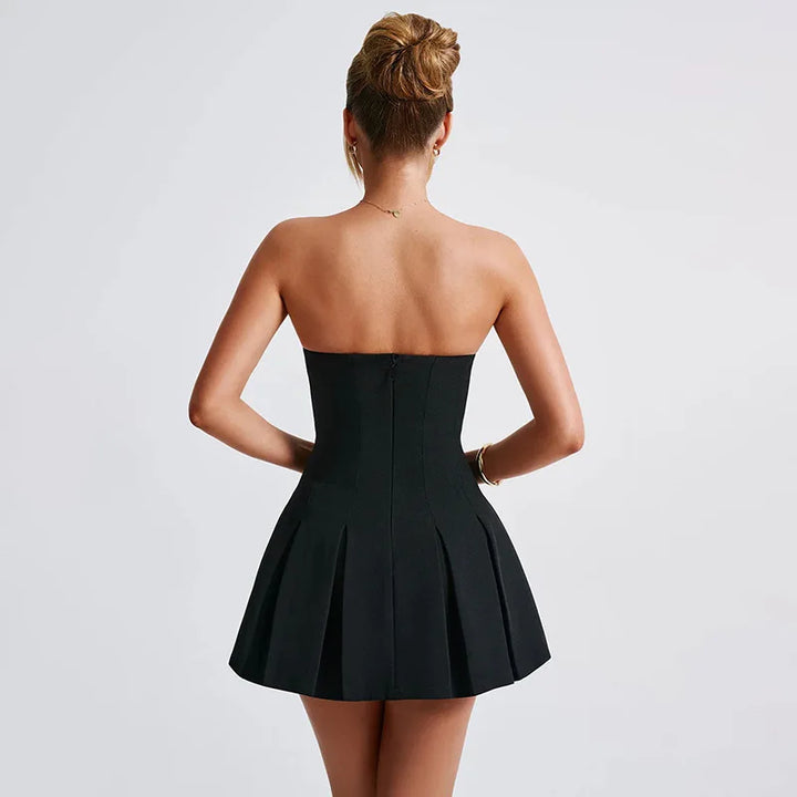 Strapless Mini Dress in College Student Style - Jessica