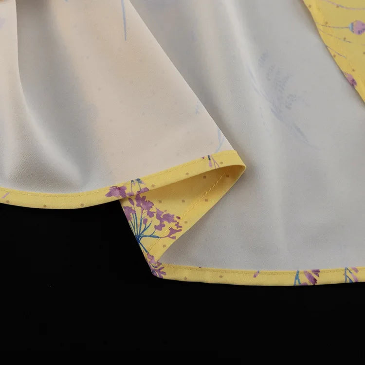 Maxi Satin Dress with Floral Print Detail - Baylee