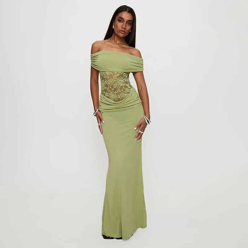 Off-shoulder lace maxi dress - Jessica