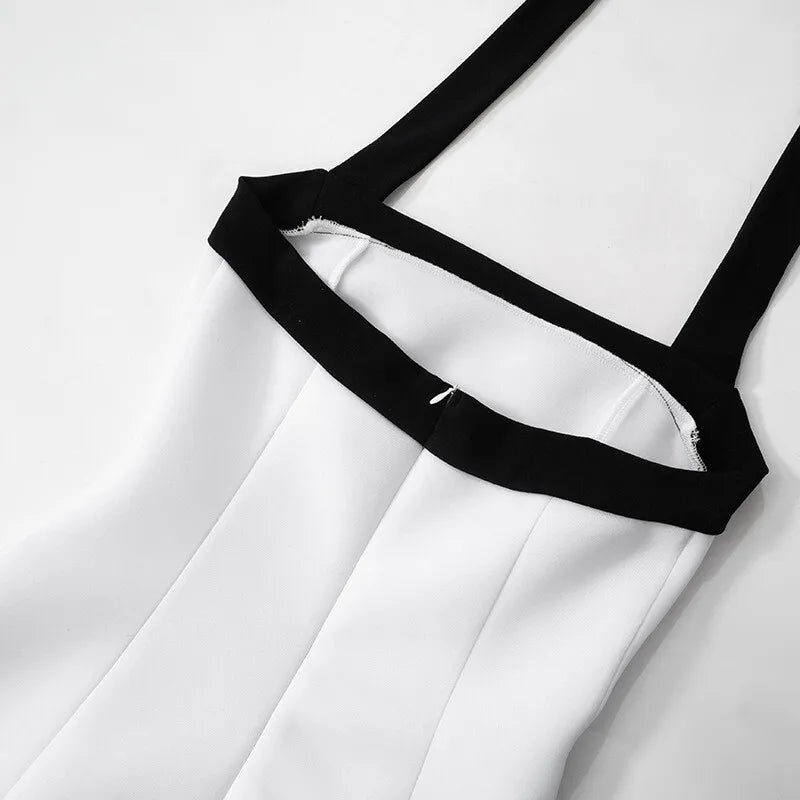 Elegant mini dress with neck tie and open back - Anna El